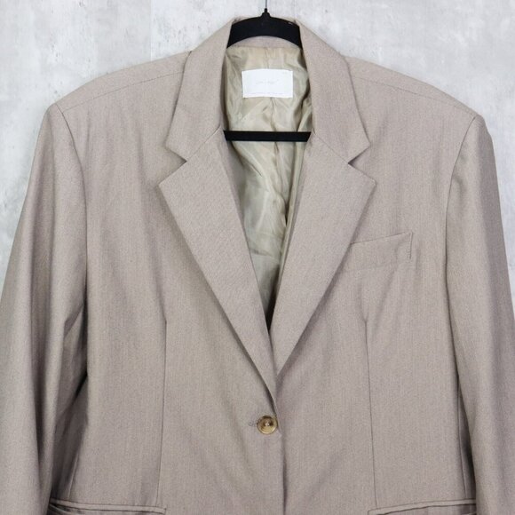 Oak + Fort Blazer Womens One Size Beige Single Breasted 2 Button Shoulder‎ Pads - Picture 2 of 7